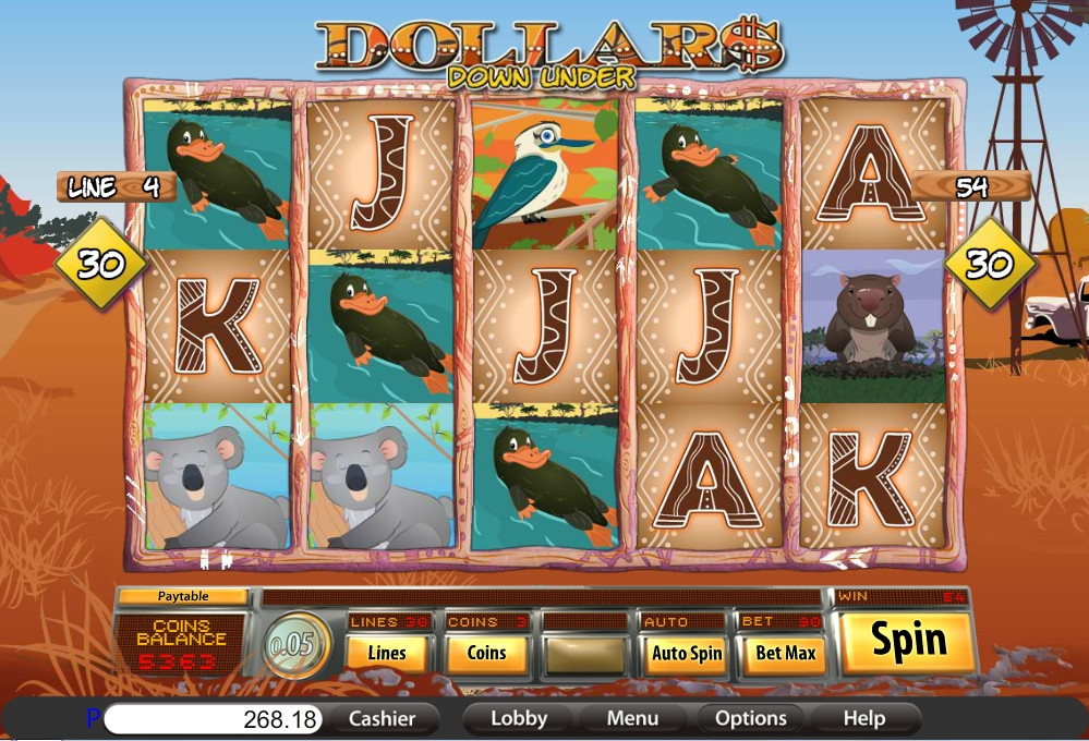 Gameplay of Dollars Down Under