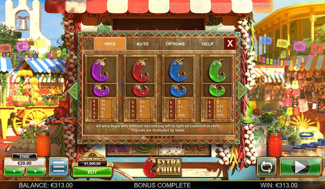 Gameplay of Extra Chilli Megaways