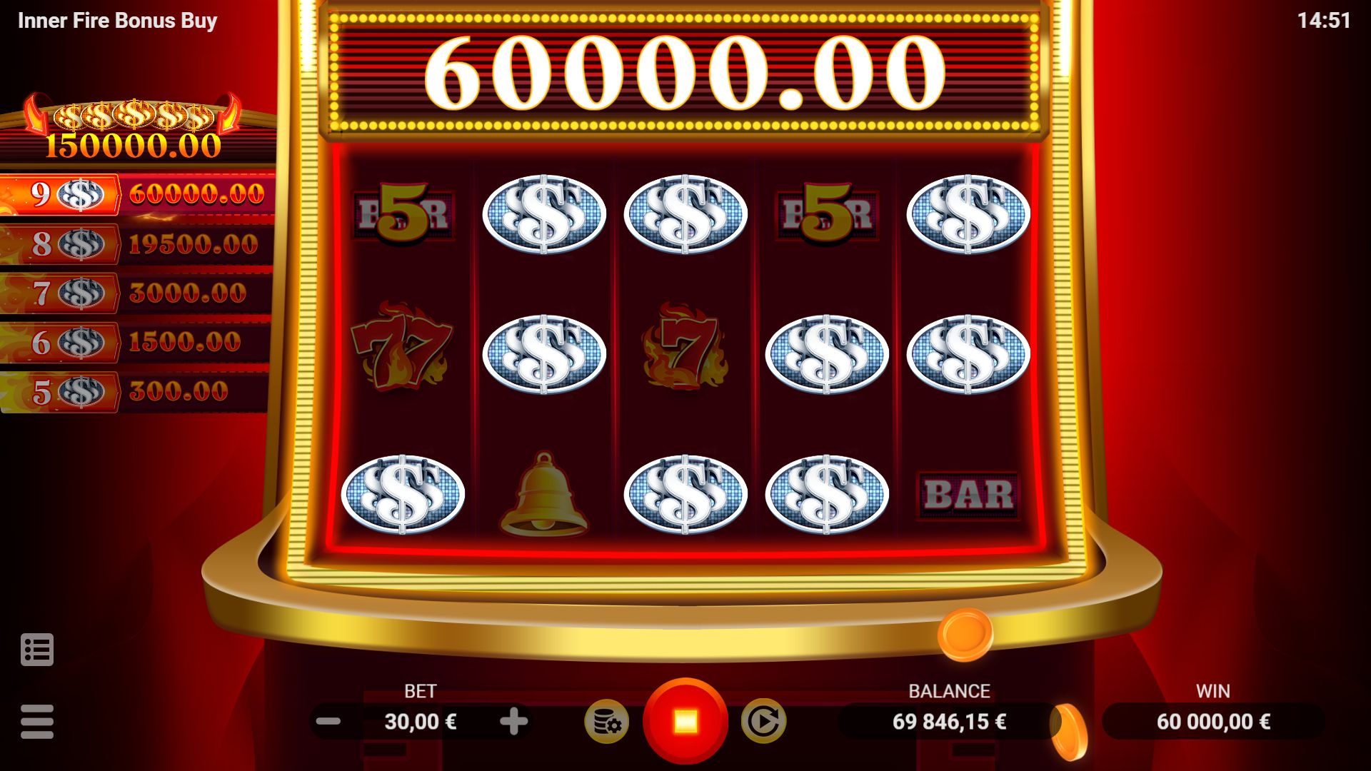Gameplay of Inner Fire Bonus Buy
