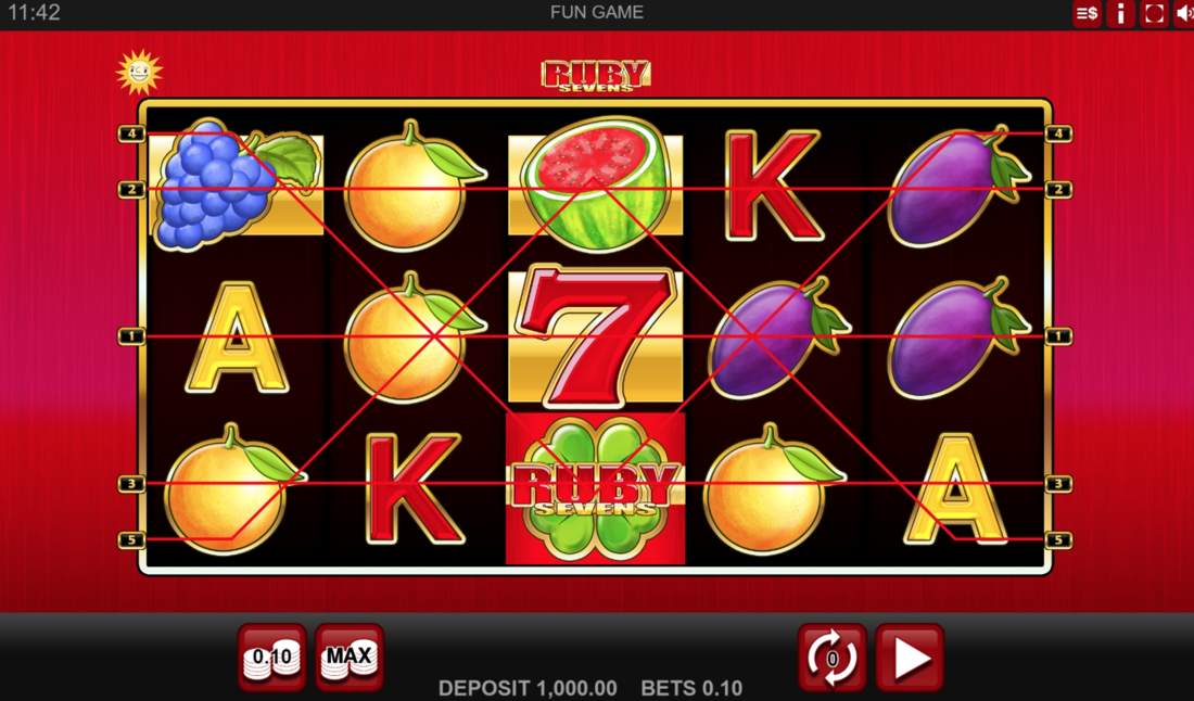 Gameplay of Ruby Sevens