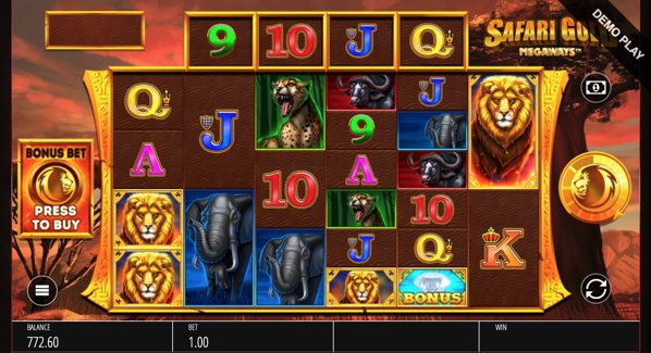 Gameplay of Safari Gold Megaways